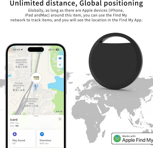 Air Tracker Tags 4 Pack Apple MFi Certification Smart Tag Bluetooth Trackers Work with Find My (4 Count)