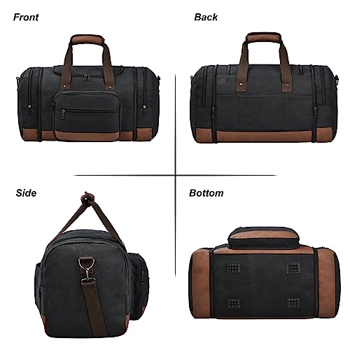 50L Canvas Duffle Bag for Travel Weekender Gym Overnight Carry