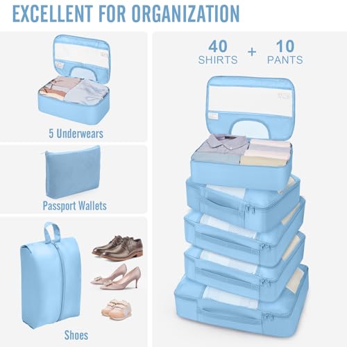 10 Set Packing Cubes for Travel Essentials (10 Count)