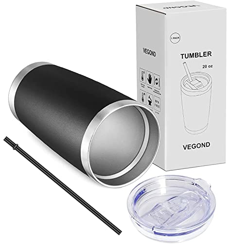 20oz Tumbler with Lid and Straw Stainless Steel Tumbler Cup Vacuum Insulated Double Wall Travel Coffee Mug Powder Coated Coffee Cup