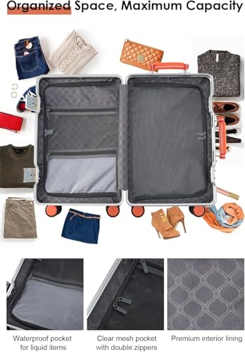 20 Inch Carry On Luggage with Leather Handle