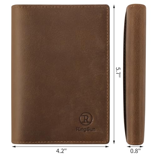 Leather Passport Cover for Men Women