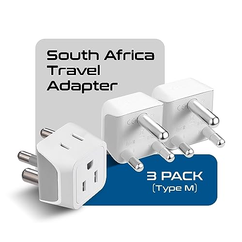 South Africa Namibia Travel Adapter Plug with Dual Usa Input (3 Count)