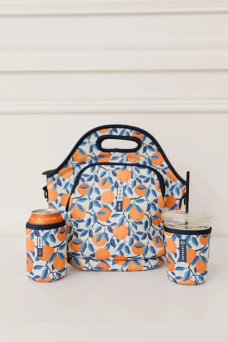 LunchTote Zippered Bag Insulated Neoprene Caddy (Peel the Love / X-Large 6.5 Quart Lunch Tote)