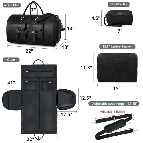Garment Bag for Travel Convertible Carry on Travel Duffel Bag for Men Women