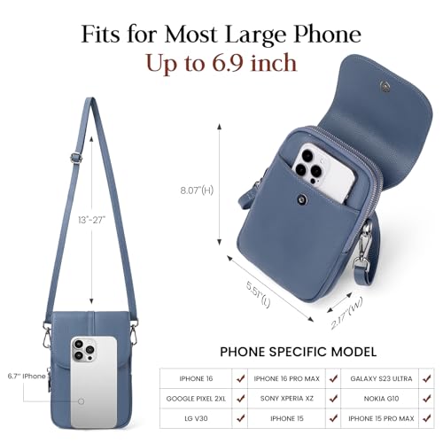 Genuine Leather Small Crossbody Bags for Women Cell Phone Purse