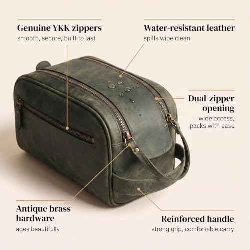 Leather Toiletry Bag for Men
