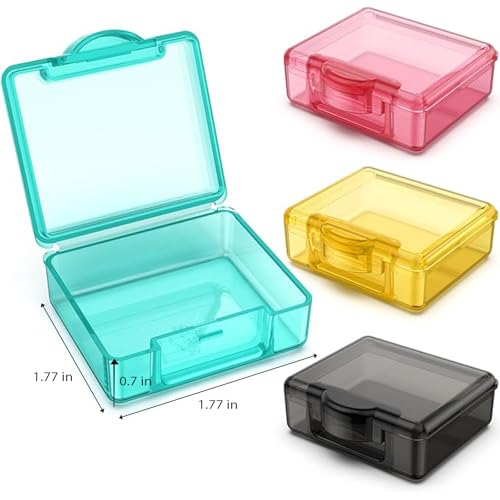 Small Pill Case Travel Pill Box Cute Pill Organizer for Purse Portable Daily Medicine Organizer 1 Compartment Pill Holder for Vitamins (4 Count)