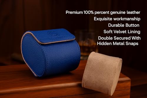 Genuine Napa Leather Watch Roll Travel Case for 3 Watches