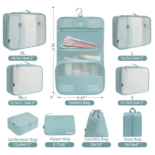 10 Set Packing Cubes Various Sizes Packing Organizer for Travel Accessories Luggage Carry On Suitcase