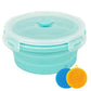 Collapsible Bowl Silicone Collapsible Container Food Storage Containers Collapsible Camping Bowl for Travel Camping Hiking with Airtight Plastic Lids and 2Pack Silicone Dish Sponges