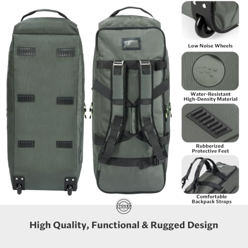 100L U Zip Rolling Duffel Bag with Wheels