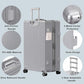Luggage PC+ABS Aluminum Frame Zipperless Checked Luggage Hard Shell Suitcase with TSA Lock Double Spinner Wheels 28 Inch Silver