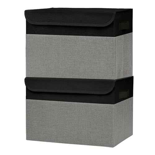 Large 42 Quarts Fabric Storage Bins with Lids [2
