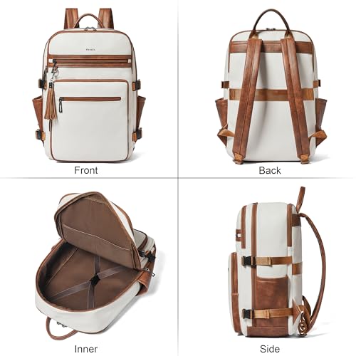 Vegan Leather Laptop Backpack for Women Fits 16 Inch Laptop