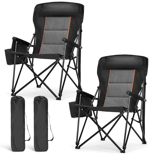 Oversized Camping Chairs High Back Heavy Duty Lawn Chair 500LBS (2 Count)
