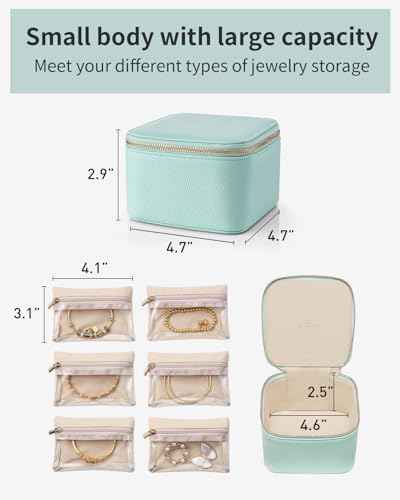Travel Jewelry Organizer with Clear 6 Velvet Bags