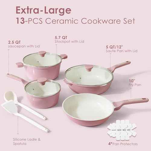 Nonstick Ceramic Cookware Set Large 13