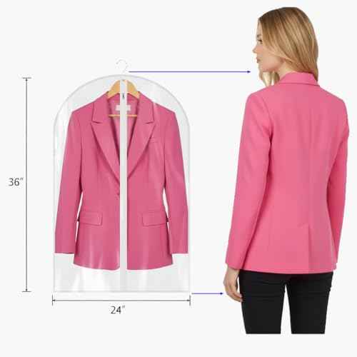 36” All Clear Garment Bags for Women Suit Bags (2 Count)
