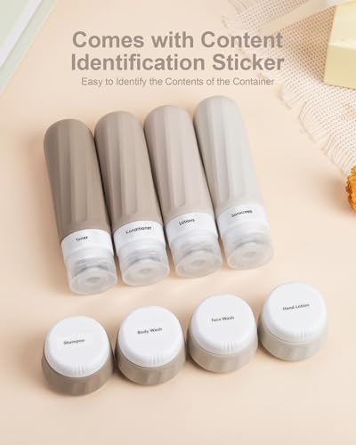 Travel Bottles for Toiletries 8 Pack (8 Count)