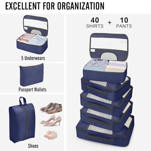10 Set Packing Cubes for Travel Essentials (99 Count)