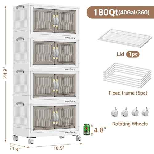 180Qt Stackable Storage Bins with Lid (4 Count)