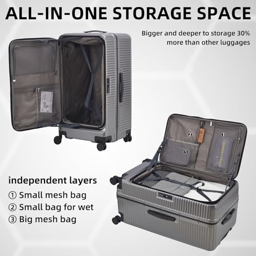 29 Inch Aluminum Frame Checked Luggage Top Opening