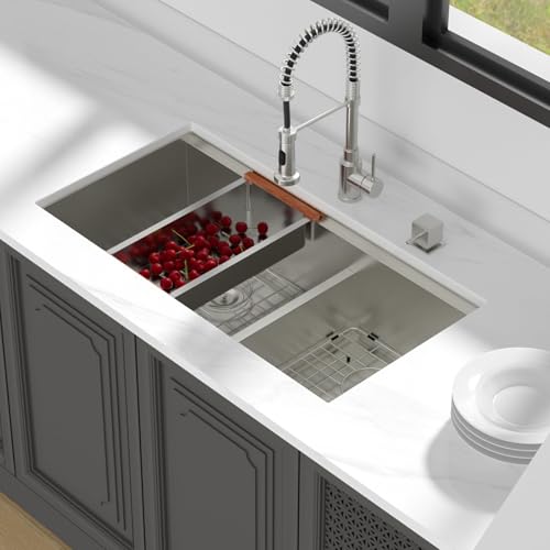 36 Inch Double Bowl Kitchen Sink Ledge Workstation Sinks Double Bowl 60