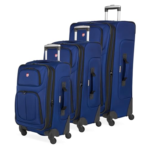Sion Softside Expandable Spinner Luggage Durable Lightweight Travel Suitcase (3 Count)