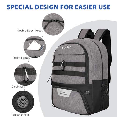 Soccer Backpack Bag with Ball Holder Ventilated Shoe Compartment Large Capacity Sports Gear Bag for Basketball Volleyball Gym