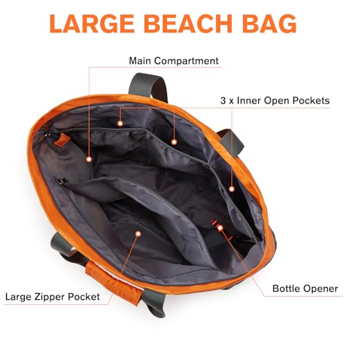 Beach Bag Waterproof Sandproof Large Capacity Foldable for Women