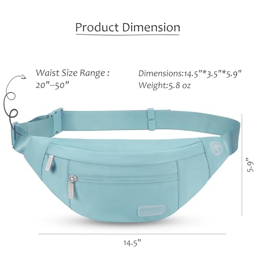 Large Dusty Blue Fanny Pack for Women Crossbody Bag Travel Essential