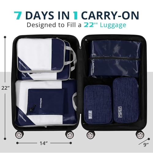 7 Set Compression Packing Cubes for Travel (7 Count)