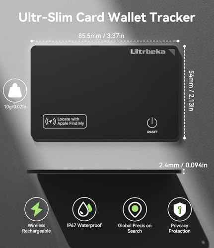 Wallet Tracker Card IP68 Waterproof Bluetooth Tracker for Wallets (4 Count)