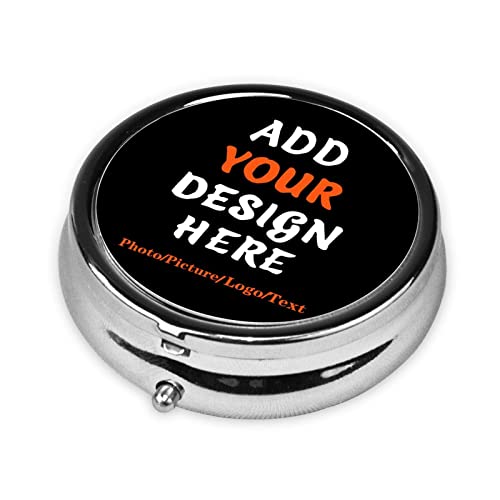 Custom Round Pill Case Personalized Organizer Container Pill Case (2.25 Ounce)