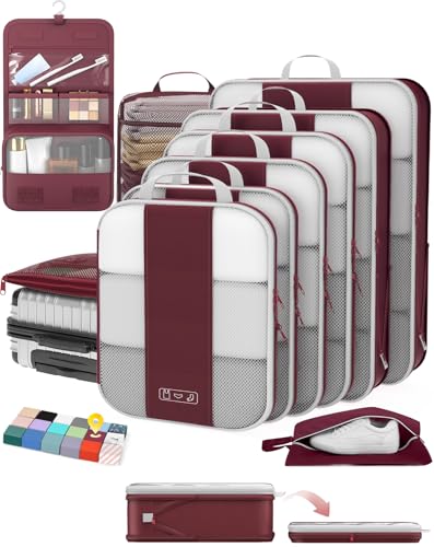 10 Set Compression Packing Cubes for Travel Essentials (10 Count)