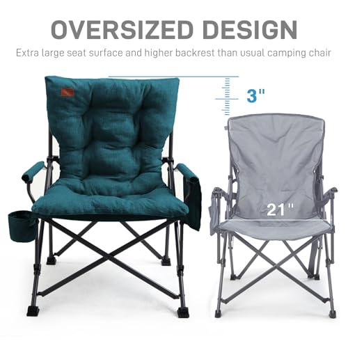 Padded Oversized Folding Camping Chair for Adults (2 Count)