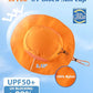 UPF50+Mens Womens Sun Hat Wide Brim Fishing Hat Packable UV Protection Gardening Beach Hat Orange