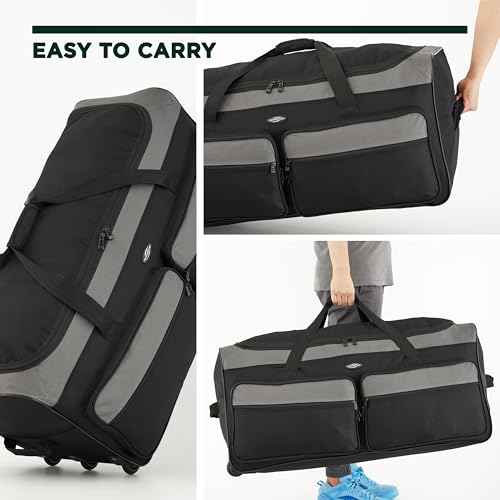 36" Asgard 3 Wheel Rolling Duffel Bag (4 Pieces)