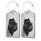 2 Pack Luggage Tags for suitcases Playful Cat TSA Approved Label Luggage Tag Baggage Tag Leather Stainless Steel Loop Label Tag for Men Women Travel Bag Suitcase (2 Count)