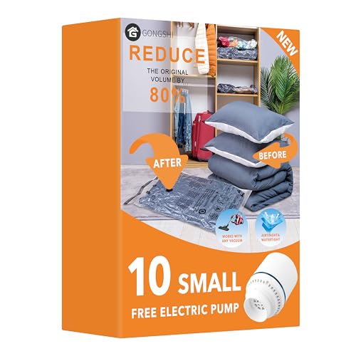 Vacuum Storage Bags with Electric Pump (10 Count)