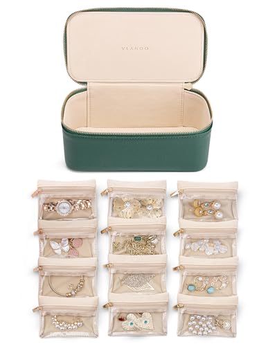 Jewelry Organizers and Storage with Clear 12 Velvet Bags (12 Count)