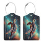 Sea Turtle Leather Luggage Tag with Stainless Steel Ring
