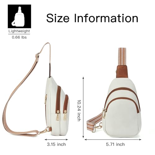 Crossbody Bags for Women Leather Sling Bag for Woman Travel Beige Brown
