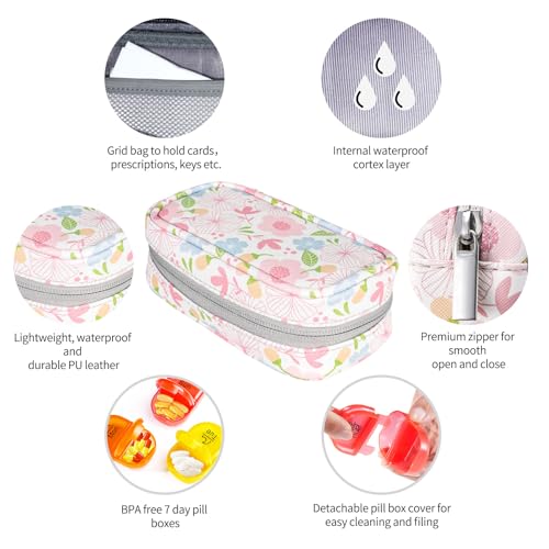 Weekly Travel Pill Organizer 2 Times a Day AM PM Rainbow Pill Box