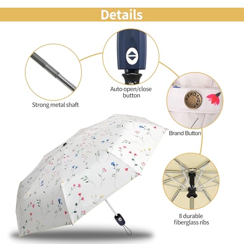 Sun Umbrella Blocking UV Protection Compact Auto Folding Parasol