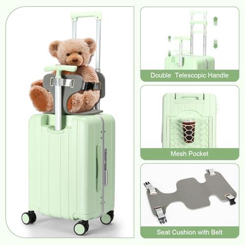 20" Carry On Luggage Double Handle Suitcase with Net Pocket