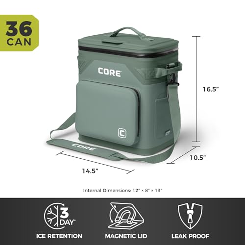 Magnetic Leak Proof 36 Can Soft Cooler with Waterproof Zipper