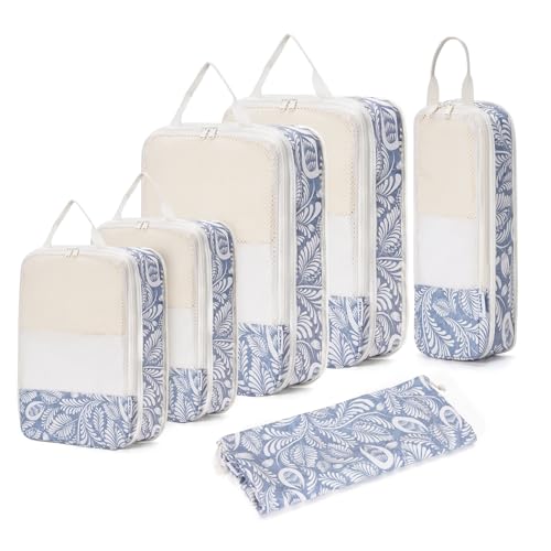 6 Set Compression Packing Cubes for Travel Women Men