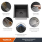 14 x 14 Inch Gloss Black Undermount Kitchen Sink
